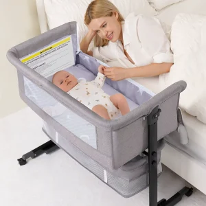 Baby Bassinet Bedside Crib Foldable - Thumbnail Image 9