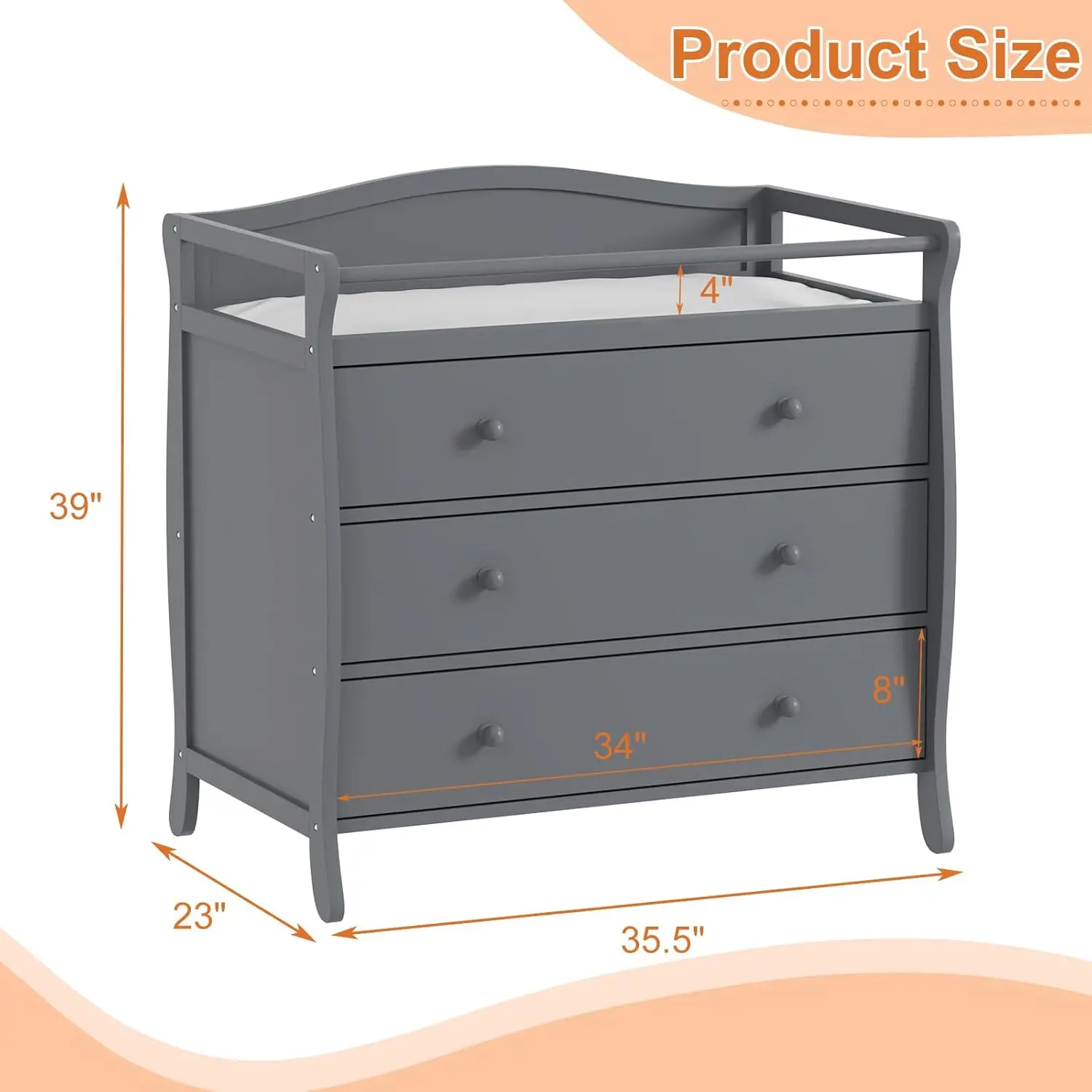 3 Drawers Baby Changing Station - Image 2