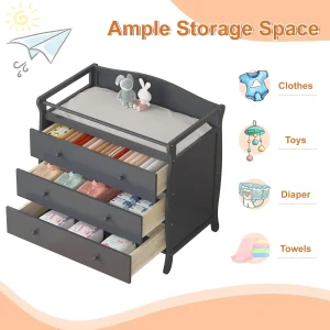 3 Drawers Baby Changing Station - Thumbnail Image 3