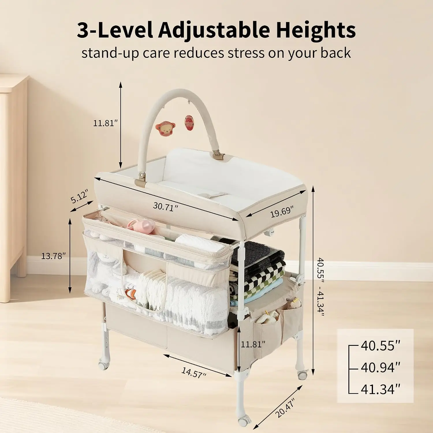 Portable Baby Changing Table with Wheels - Image 2